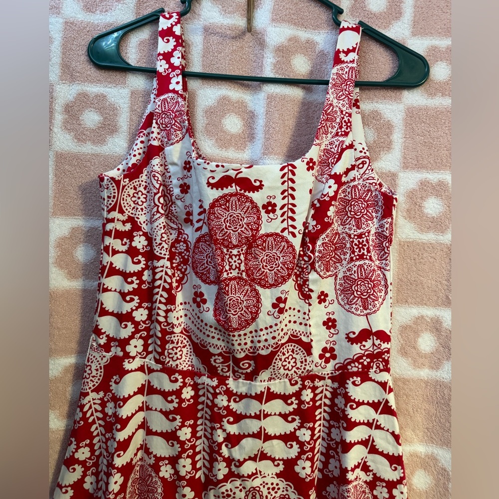 Breakin love red and white dress a line dress